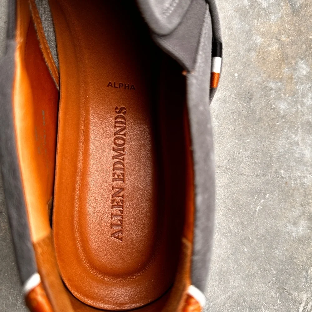 Allen Edmonds Randolph Slip-On Loafers – Gray Suede & Leather Trim – Men’s 9 3E